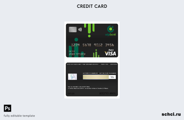 цифровая загрузка шаблона дебетовой карты Visa OTP Bank в Хорватии